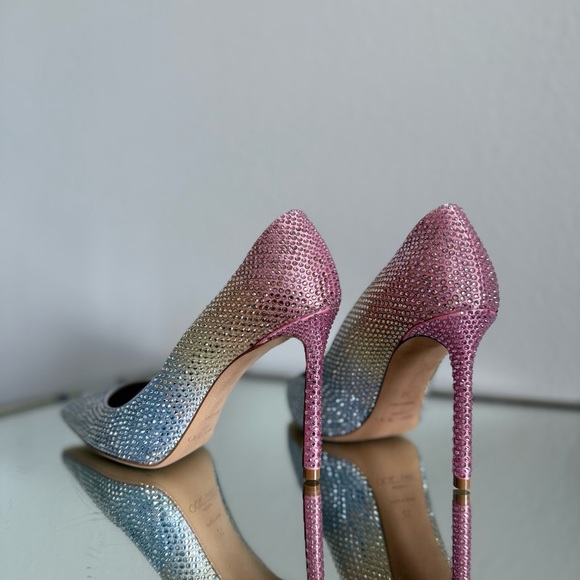 New JIMMY CHOO Romy 100 Leather Embellished Pumps $1,595 37 - Picture 16 of 16